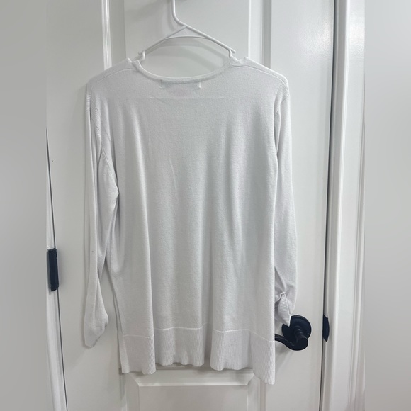 Gretchen Scott Sneek A Peek Knit Sweater- White XS - Picture 3 of 3
